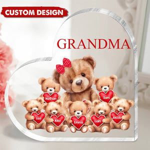 Personalized Bear Acrylic Plaque For Grandma/Mother