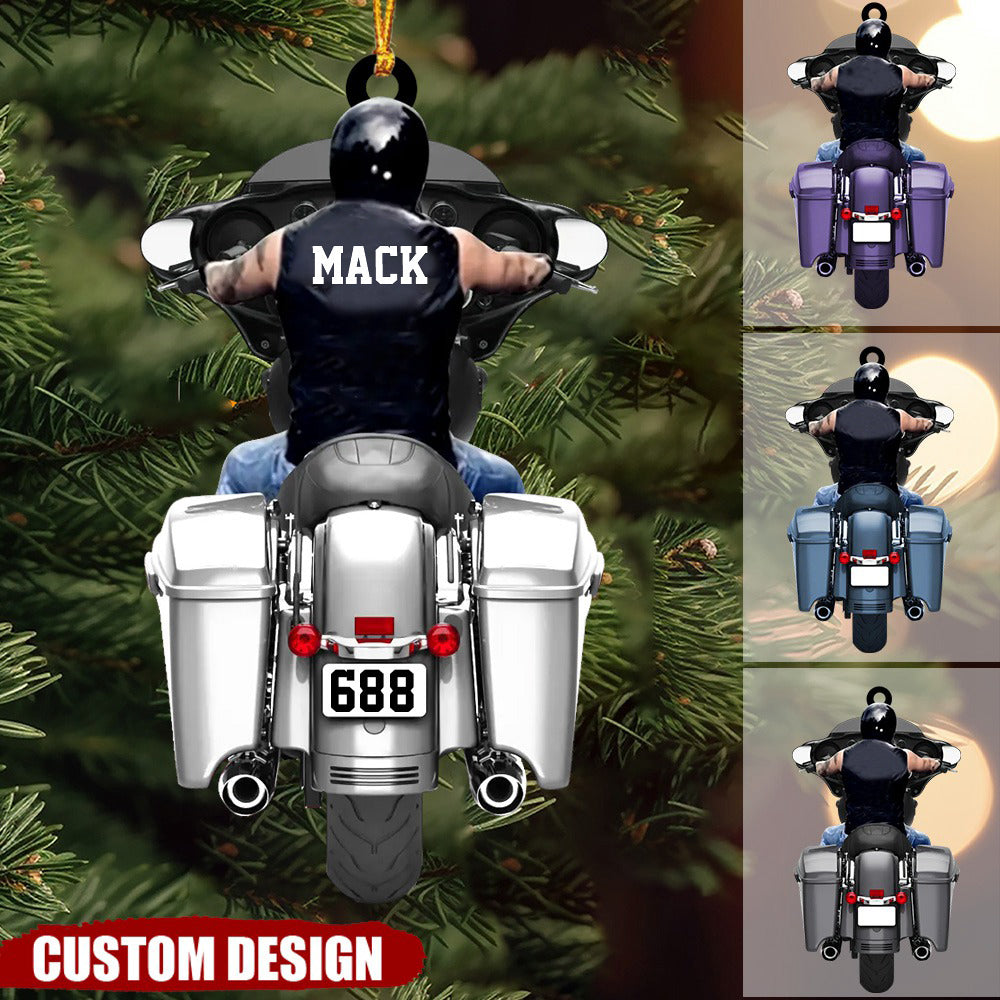 Personalized Motorbike Lovers Christmas Ornament