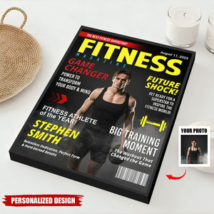 Custom Fitness Magazine Cover Poster, Gift For Fitness Lover