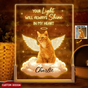 You Left Paw Prints On My Heart - Memorial Personalized Photo 3D LED Night Light