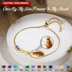 Personalized Pet Photo Memorial Bracelet, Loss Jewelry to Honor Pet
