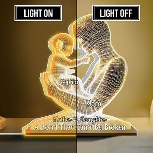 A Bond That Can't Be Broken - Personalized Mother Shaped Light Box