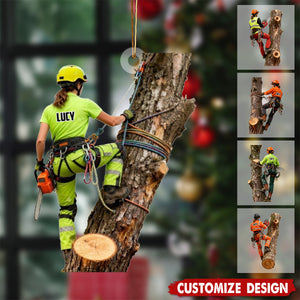 New Release - Personalized Female Arborist Christmas Ornament - Gift For Arborist