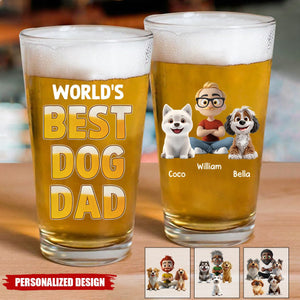 Best In The World-Personalized Dog Mom Dog Dad Beer Glass