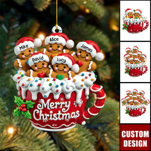 Merry Christmas - Personalized Gingerbread Christmas Ornament, Gift For Family