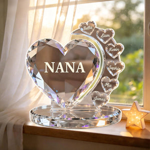 Best Mom Ever - Personalized Custom Heart-Shaped Crystal Acrylic Plaque