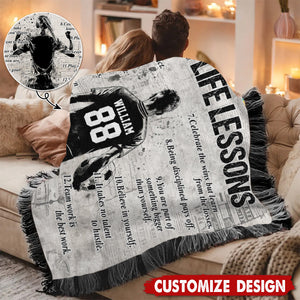 Personalized Soccer Life Lesson Tapestry Woven Blanket - Gift For Soccer Lovers