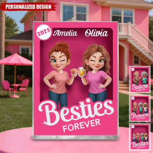 Custom Partner In Crime Rectangle Shaped Acrylic Plaque - Personalized Best Friend Birthday Gifts