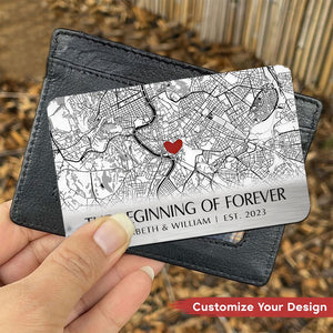 Where It All Began - Couple Personalized Aluminum Wallet Card