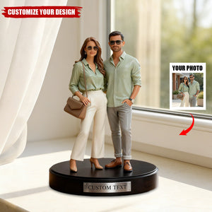 Personalized couple photo wax figure style Custom Shaped Plaque