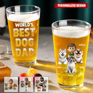 Best In The World-Personalized Dog Mom Dog Dad Beer Glass