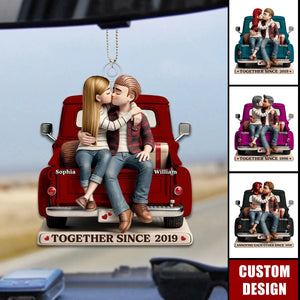 Couple On Truck Personalized Acrylic Ornament-Gift For Couple