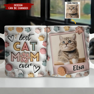 Cat Mom Cat Dad - Personalized 3D Inflated Effect Printed Mug - Gift For Cat Lover, Cat Mom, Cat Dad, Cat Owner