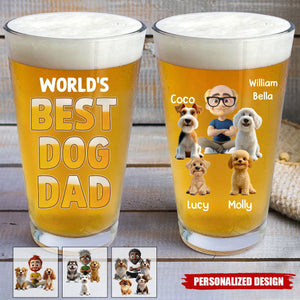 Best In The World-Personalized Dog Mom Dog Dad Beer Glass