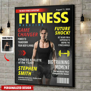 Custom Fitness Magazine Cover Poster, Gift For Fitness Lover