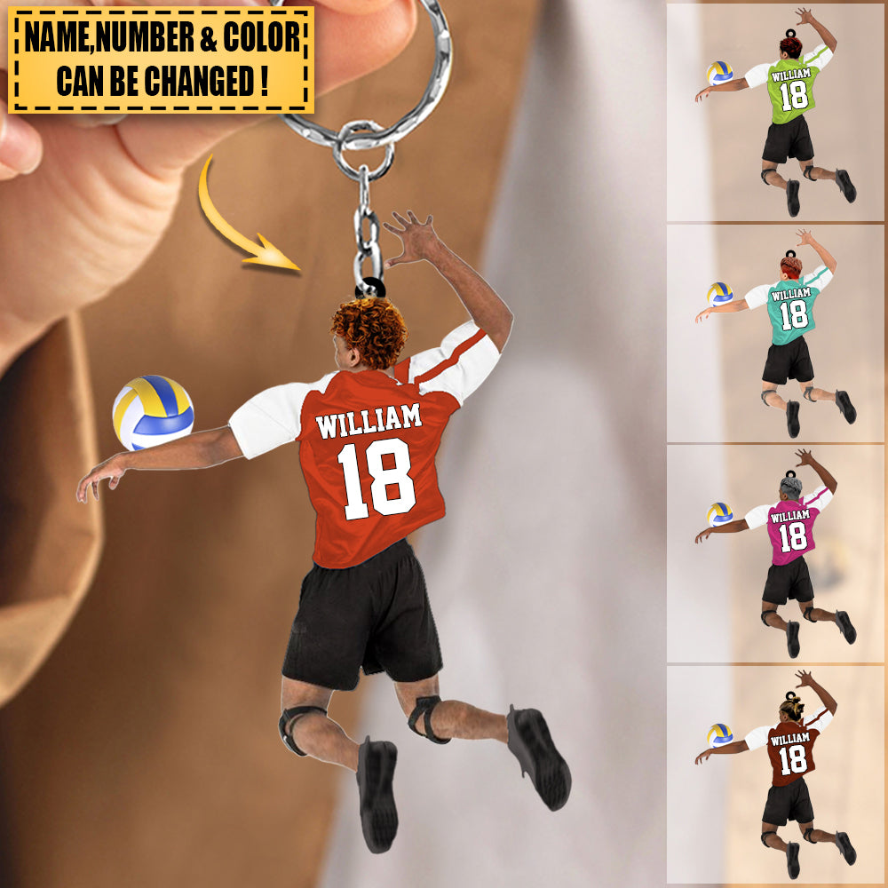 Personalized Man/Boy/Male Volleyball Acrylic Keychain, Gift For Volleyball Players