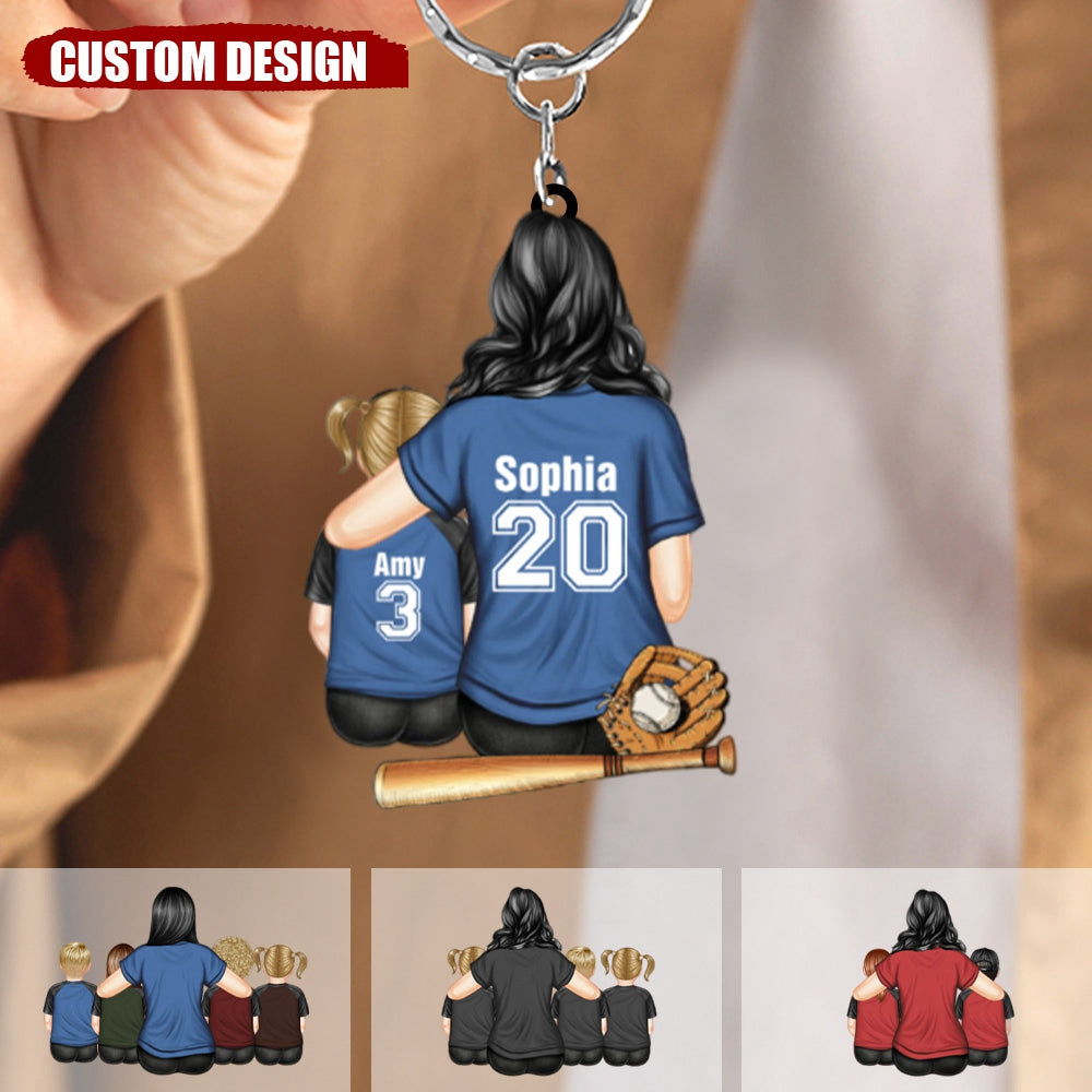 Baseball Mom Behind Every Baseball Player - Gift For Mom - Personalized Acrylicc Keychain