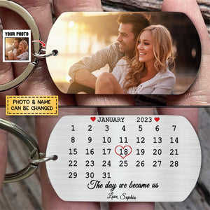 The Day My Life Changed - Personalized Stainless Keychain - Gift For Couples