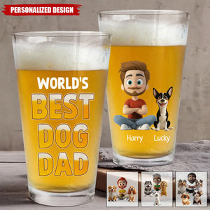 Best In The World-Personalized Dog Mom Dog Dad Beer Glass