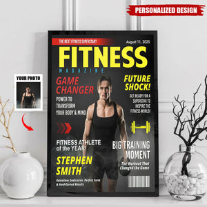 Custom Fitness Magazine Cover Poster, Gift For Fitness Lover