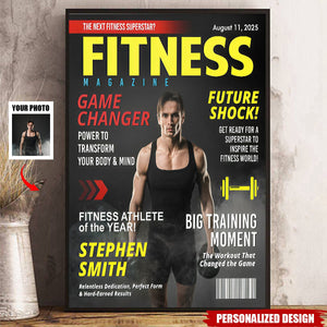 Custom Fitness Magazine Cover Poster, Gift For Fitness Lover