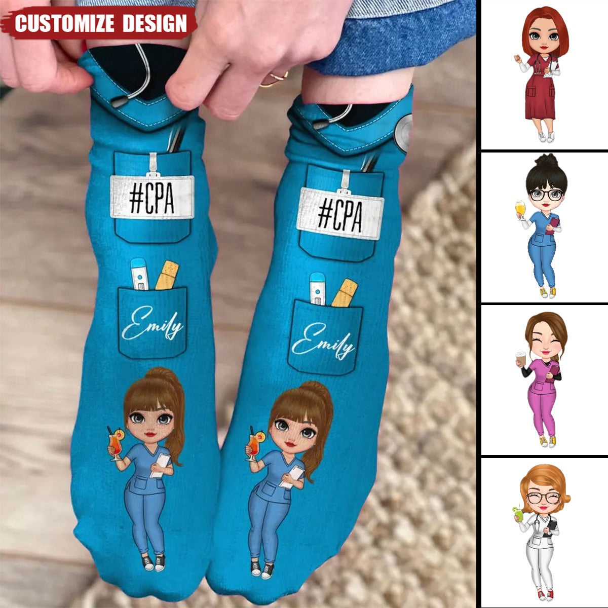 Personalized Nurse 3D Socks - Gift For Nurse