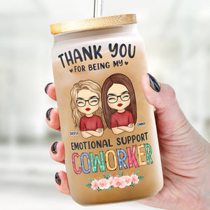 Thanks For Being My Unpaid Therapist - Personalized Glass Cup, Iced Coffee Cup - Gift For Best Friends, Sisters