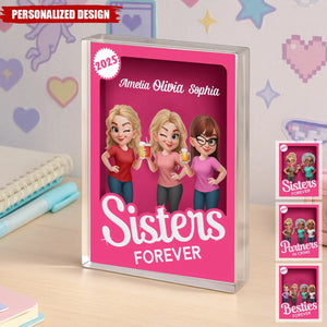 Custom Partner In Crime Rectangle Shaped Acrylic Plaque - Personalized Best Friend Birthday Gifts