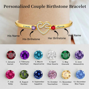 Love Forever -Personalized Birthstone Bracelet-Gift For Couple