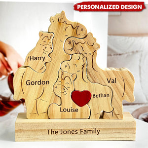 Personalized Wooden horse Family Puzzle