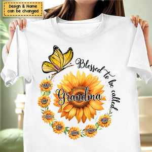 Blessed To Be Called Grandma Sunflower - Personalized Shirt
