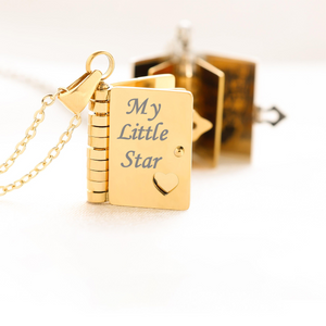 My Little Star Book Necklace-A Letter to My Daughter in a Locket