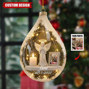 Personalized Angel&Candle Memorial Christmas Ornament – Memorial Gift For Dog Cat Lovers
