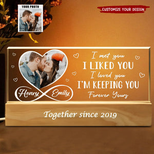 Custom Photo Love Conquers All - Couple Personalized Custom Acrylic Letters 3D LED Night Light - Gift For Husband Wife, Anniversary