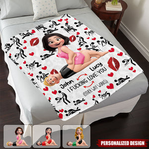 I Love You-Personalized Couple Blanket