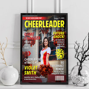 Custom Cheerleader Magazine Cover Poster, Gift For Cheerleader