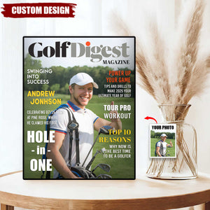 Golf Digest Magazine Personalized Canvas, Custom Golfer Magazines Photo, Unique Gift For Golfer, Golf Digest Gift