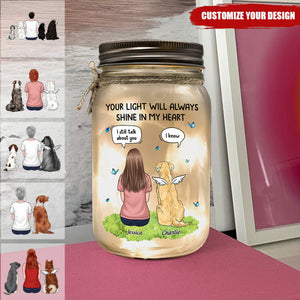 My Heart Was Not Ready To Lose You - Memorial Personalized Mason Jar Light