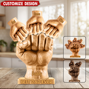 Best Dad Ever - Personalized Father Shaped Acrylic Plaque