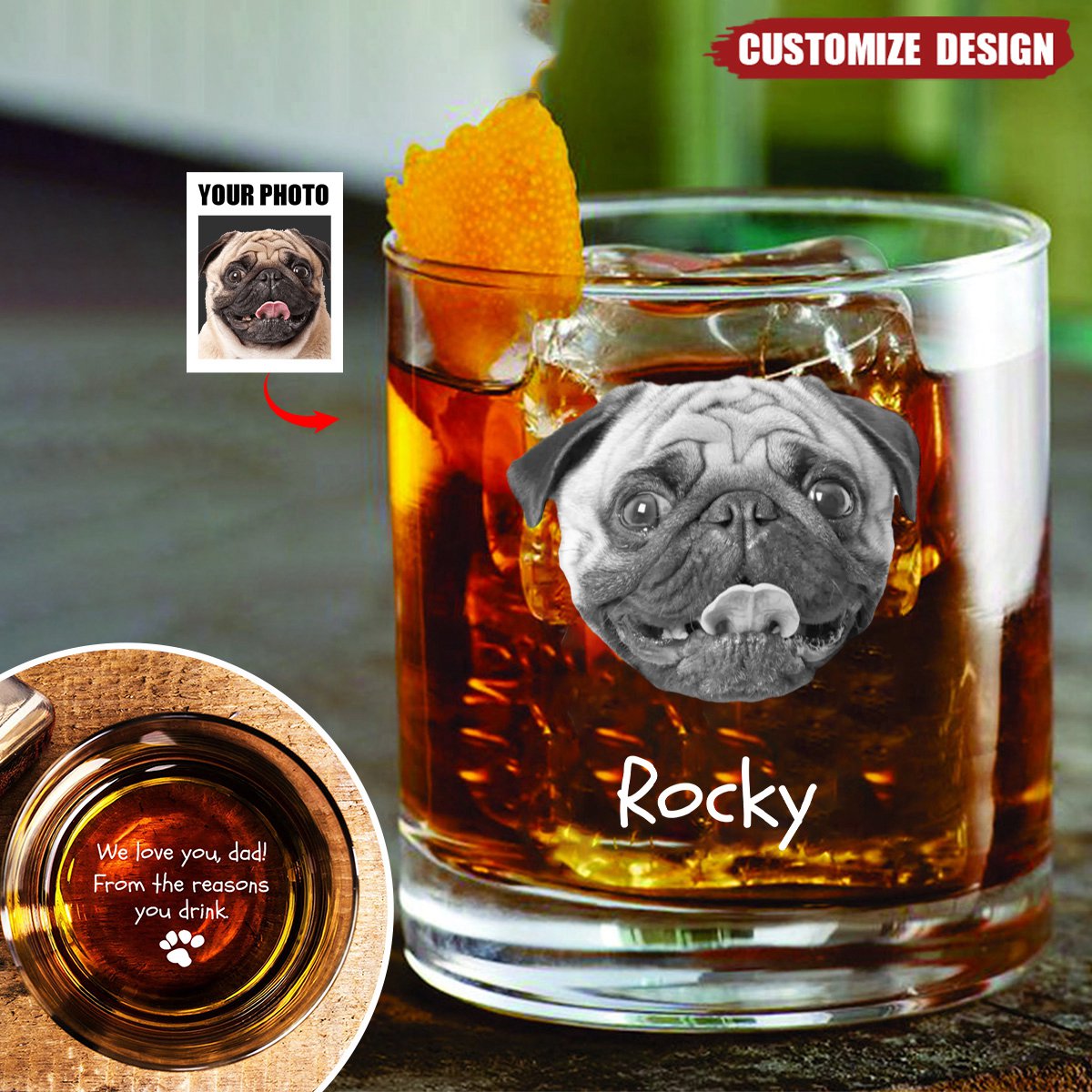 From The Reasons You Drink- Personalized Photo Whiskey Glass