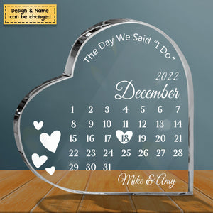 When Our Story Began -  Personalized Heart Shaped Acrylic Plaque - Gift For Couple