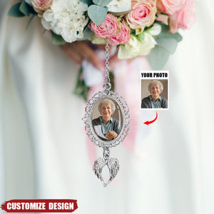 Personalized Memorial Photo Charm For Bridal Bouquet