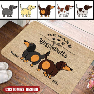 Welcome Wiggle Butt Club Dachshund Dog Personalized Doormat