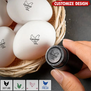 Personalized Chicken Silhouette Pattern Egg Stamp Farm Egg Label with Text - Mother's Day Father's Day Gift for Family Farmer Breeder