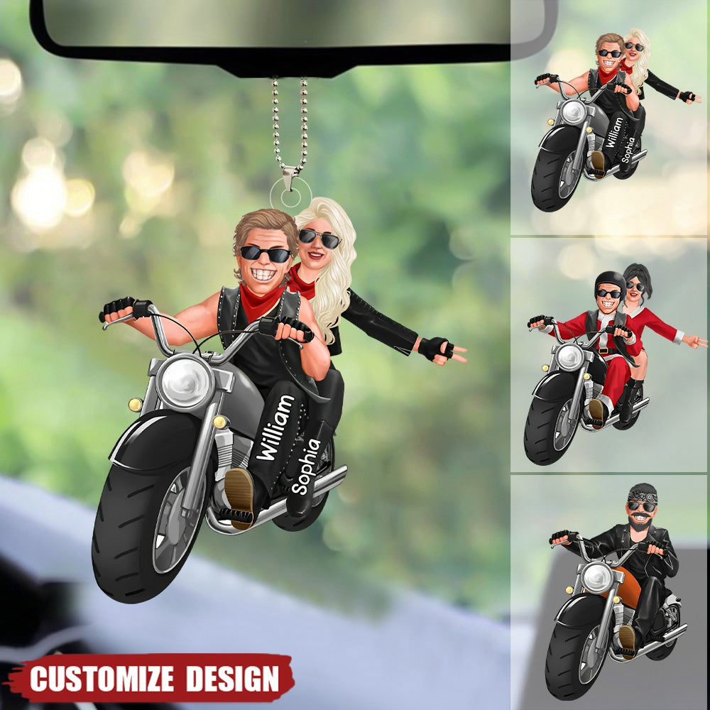 Oh, What Fun, It Is To Ride, Personalized Acrylic Car Ornament, Valentine Gift, Couple Gift