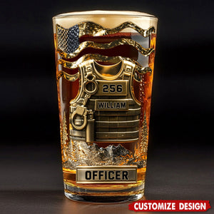 Serve And Protect - Personalized Police Officer Beer Glass