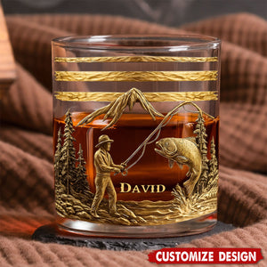 Fishing For Life - Personalized Fishing Whiskey Glass