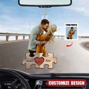 You Are My Missing Piece - Personalized Car Hanging Ornament - Gift For Couple