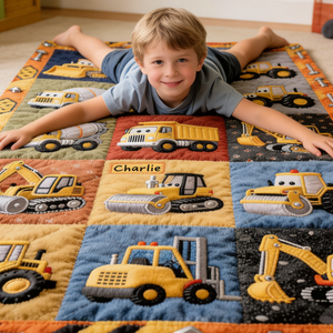 Construction Machines - Personalized Kid Blanket