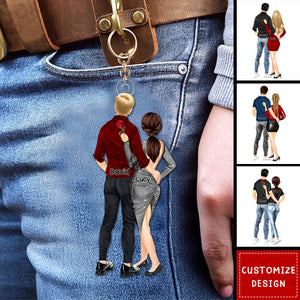 Personalized Acrylic Couple Keychain Gift For Wife,Husband